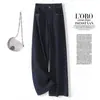 Jeans de moda azul denim de pierna ancha para mujer, estilo fino de verano, nuevo modelo 2026, pantalones rectos estrechos casuales holgados y adelgazantes