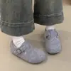 Zapatos de Algodón Cálido con Aumento Interior y Terciopelo para Mujer Invierno Nuevos Zapatos Mary Jane Zapatos Peludos Zapatos tipo Birkenstock de Suela Gruesa Todo Incluido