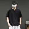 Algodón de Modal tipo gel con tacto frío 7A antibacteriano 2026 verano nuevo camiseta casual de manga corta negra