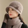 Sombreros de Lana Otoño e Invierno para Mujeres de Mediana Edad y Mayores para Madres, Sombreros de Pescador de Algodón con Forro de Felpa a Prueba de Frío, Sombreros de Punto para Abuelas y Señoras Mayores