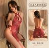 Pluma Prudente Sexy Encaje Perspectiva Encanto de Medianoche Retro Cheongsam Alto Rendimiento Caliente Libres Pijamas