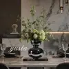 Mesa de Centro de Sala de Estar Simple y Lujosa, Jarrón de Vidrio para Flores Secas, Aparador de Comedor, Oficina de Ventas, Decoración de Villa, Forma Geométrica
