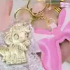 Año del Caballo Oro Puro 999 Llavero Riqueza Instantánea Caballo Dorado Rosa Lazo Grande Colgante Regalo Pequeño Mayoreo