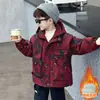 Parka de Pana para Niños Niños Tallas Grandes Otoño e Invierno 2026 Nueva Elegante Chaqueta Cortavientos Gruesa de Invierno para Niños Estilo Ropa de Trabajo