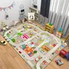 Alfombra grande de dibujos animados con pista para sala de estar, alfombrilla antideslizante resistente al desgaste para mesita de noche de dormitorio, tapete de juegos para sala de padres e hijos de jardín de infantes
