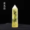 Cristal Natural Citrino Brasileño Prisma Hexagonal de Punta Única Piedra Cruda Cristal Pulido Piedra de Energía Columna de Cristal Adorno