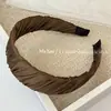 Nueva Moda Diadema de Tela Plisada Estilo Coreano para Mujer, Diadema Ancha Sencilla de Color Sólido, Elegante para Salir, Lavarse la Cara y Peinar
