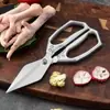 Tesoura Grande Espessa para Cozinha Aço Inoxidável Multifuncional Forte de Boca Larga para Cortar Ossos de Frango e Pato, Tesoura Doméstica para Matar Peixe