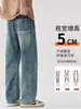 Roupas Masculinas Fengshe / Lançamento Primavera e Outono 2026 Jeans Masculino High Street Americano Retro Solto Reta Longa