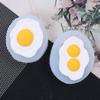 Molde de silicona para hacer huevos dobles amarillos, simulación de huevo frito, huevo escalfado, azúcar, chocolate, arcilla, molde de silicona