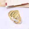 Anillo Abierto con Imagen de la Virgen María de Circonitas Micro-Engastadas en Oro de 18K Chapado en Cobre para Viajero de Moda Elementos Religiosos