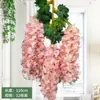 Enredadera artificial violeta hecha a medida transfronteriza para decoración de interiores, flores de pared, flores artificiales para techo, plantas colgantes para sala de estar, flores artificiales