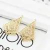 Accesorios de bricolaje, conector colgante múltiple en forma de abanico hueco de cobre puro, material para aretes coreanos hechos a mano, accesorios para aretes de bricolaje