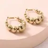 Pendientes Simples Europeos y Americanos, Diseño de Nicho de Alta Gama, Bolas Pequeñas de Oro, Pendientes Versátiles, Textura Dorada, Pendientes que No se Desvanecen