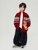 Invierno 2026 Nuevo Estilo Infantil Año Nuevo Rojo Navidad Grueso Cálido Tejido Mediano y Grande Niños Suéter de Punto Jacquard Fair Isle