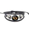 Pulseira de Couro Trançado das Doze Constelações AliExpress Joias Europeias e Americanas Feitas à Mão DIY Pulseira de Miçangas para Mulheres