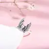 Anillo de Celebrante de Internet Trendy de Alas de Ángel Retro Desgastadas Estilo Coreano, Anillo de Dedo de Alas Ajustables de Apertura Distintivo para Mujer que Combina con Todo