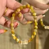 Pulsera de Ojo de Tigre del Dios de la Fortuna Amarillo con Cuentas de Cristal Amarillo y Colgante Atractor de Riqueza Directo de Fábrica para la Prosperidad y la Riqueza