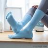 Meias de Yoga de Comprimento Médio Outono e Inverno Transfronteiriças, Meias Profissionais para Pilates, Meias Esportivas Fitness Antiderrapantes Femininas com Dedos Divididos
