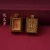 Pingente Thangka Pintado à Mão com Amuleto de Buda Estilo Xizang, Caixa Gahu, Ksitigarbha, Shakyamuni, Buda Maitreya e Mantra Shurangama para Proteção