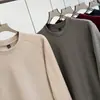 ¡Cielo estrellado de terciopelo de lana y seda! ¡Cálido y transpirable! Nueva colección de otoño: sudadera casual y versátil de color liso para hombre con cuello redondo