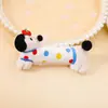 Nuevo Ins Caricatura Lindo Perro Salchicha Peluche Muñeca Dulce Colgante Cachorro Anillo para el Cabello Agarrador Accesorios para el Cabello Lote