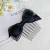 Pente de cabelo estilo coreano, laço preto doce, princesa, franja, inserção de cabelo, cabelo quebrado feminino, acabamento, artefato, grampo de cabelo, garfo de cabelo