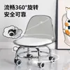 Taburete de rueda giratoria acrílico, taburete silencioso con ruedas, taburete bajo para aprender a caminar de niños, silla de malla, silla pequeña