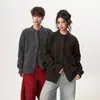 Cárdigan casual abotonado de bloques de color para hombre y mujer, suéter de punto Melard retro de moda para invierno, abrigo holgado para pareja