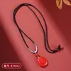 Atacado Natural Alto Teor Vermelho Cinnabar Areia Lealista Pingente de Colar Guan Gong Guan Yu Guan Er Ye Pingente de Corrente de Suéter