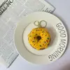Hilo Terminado Crochet Muñeca Pan Adorno Hecho a Mano Dibujo Animado Forma de Comida Muñeca Llavero Colgante
