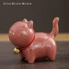 Adorno Fofo de Gatinho em Forma de Sino para Chá, Estatueta de Gato em Cerâmica, Acessório Cultural e Criativo Gato da Cidade Proibida, Porta-Pincéis