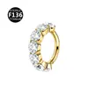 Nuevos pendientes de aleación de titanio F136 incrustados con circonita 5A, llenos de diamantes brillantes, pendientes de aro, ear cuffs, anillos de cartílago, joyería para piercings