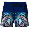 Impressão Digital 3D Shorts Casuais Largos de Praia Fornecimento Direto da Fábrica Tendência Transfronteiriça Amazon Pesca Venda Quente