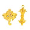 Pu Zuo Jiu não desbota acessórios faça você mesmo ouro Ginkgo Elefante King Kong Pilão Espírito Cobra Pingente Colar Clavícula Corrente para Mulheres