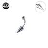 Aleación de titanio G23 barra curva de fondo plano rosca interna cono puntiagudo clavo de labio de diablo clavo de hueso de oreja joyería para piercing 6~16mm de longitud