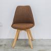 Silla Moderna Minimalista para Estudio, Café, Respaldo de Negociación, Ocio con Cojín Suave de Tulipán de Madera, Hecha de Superficie de Cáñamo + Madera de Haya