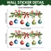 Decorações de Natal para pendurar transfronteiriças, adesivos de parede, bolas de Natal, flores e plantas, adesivos de PVC autoadesivos, decoração de parede com atmosfera festiva