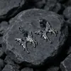Artículo más vendido transfronterizo: Aretes de Alas de Diablo Estilo Gótico, Pinzas para Orejas de Acero Inoxidable con Espada y Corazón de Rosa, Accesorios para Orejas de Chica Picante