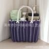 Fabricante Laizhou Venta al por mayor Cesta de almacenamiento de plástico cuadrada pequeña tejida a mano Cesta para baño Cesta para snacks Cesta de compras portátil