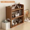 Estante de Mesa em Madeira Maciça Prateleira Rack de Armazenamento Simples Doméstico Montado na Parede Canto Armário Estreito De Chão Armário de Cabeceira