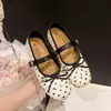 Zapatos de cordones Mary Jane con lazo y lunares 2026 Hebilla Zapatos de tacón oculto de una correa Puntera redonda Estilo francés nuevo Primavera Verano 3 cm