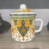 Taza Gruesa de Esmalte Taza de Esmalte Taza de Esmalte con Tapa Cilindro de Té de Esmalte Taza de Cabeza de Taza Taza de Hierro Taza de Nostalgia