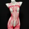 Lencería sexy europea y americana Yesiyeser, tentación apasionada, body de seda negra con malla jacquard, entrepierna transparente sin costuras 9124