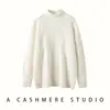 Suéter de Cachemira Engrosado con Hilo Grueso de Tres Hilos y Patrón de Diamantes 2026 Otoño/Invierno Nuevo Estilo para Mujer, Cuello Semi Alto, Capa Base, Suéter de Estilo Versátil