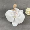 Cabeça de Flor de Orquídea Borboleta Artificial Impressa em 3D, Grampo de Cabelo Popular, Presente Feito à Mão, Flor Decorativa para Adereço (com Pérolas)