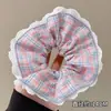 Elástico de Cabelo de Renda Estilo Coreano para Rabo de Cavalo, Scrunchie Grande, Elástico para Coque, Acessório de Cabelo de Luxo para Meninas