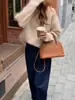 Otoño e Invierno Nuevo Tejido de Lana Pura para Mujer Suéter de Cuello Redondo Color Sólido Patrón Retorcido Holgado Moda Suave y Sedoso Tejido Base