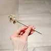 Pente de franja floral estilo antigo para mulheres, novo pente moderno estilo chinês para coques, pente simples Hanfu cheongsam, acessório de cabelo, ornamento de cabelo