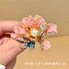Broche Peônia Esmaltado Estilo Chinês Retro Feminino de Alta Qualidade para Hanfu Cheongsam Acessórios Exquisitos Alfinete Elegante